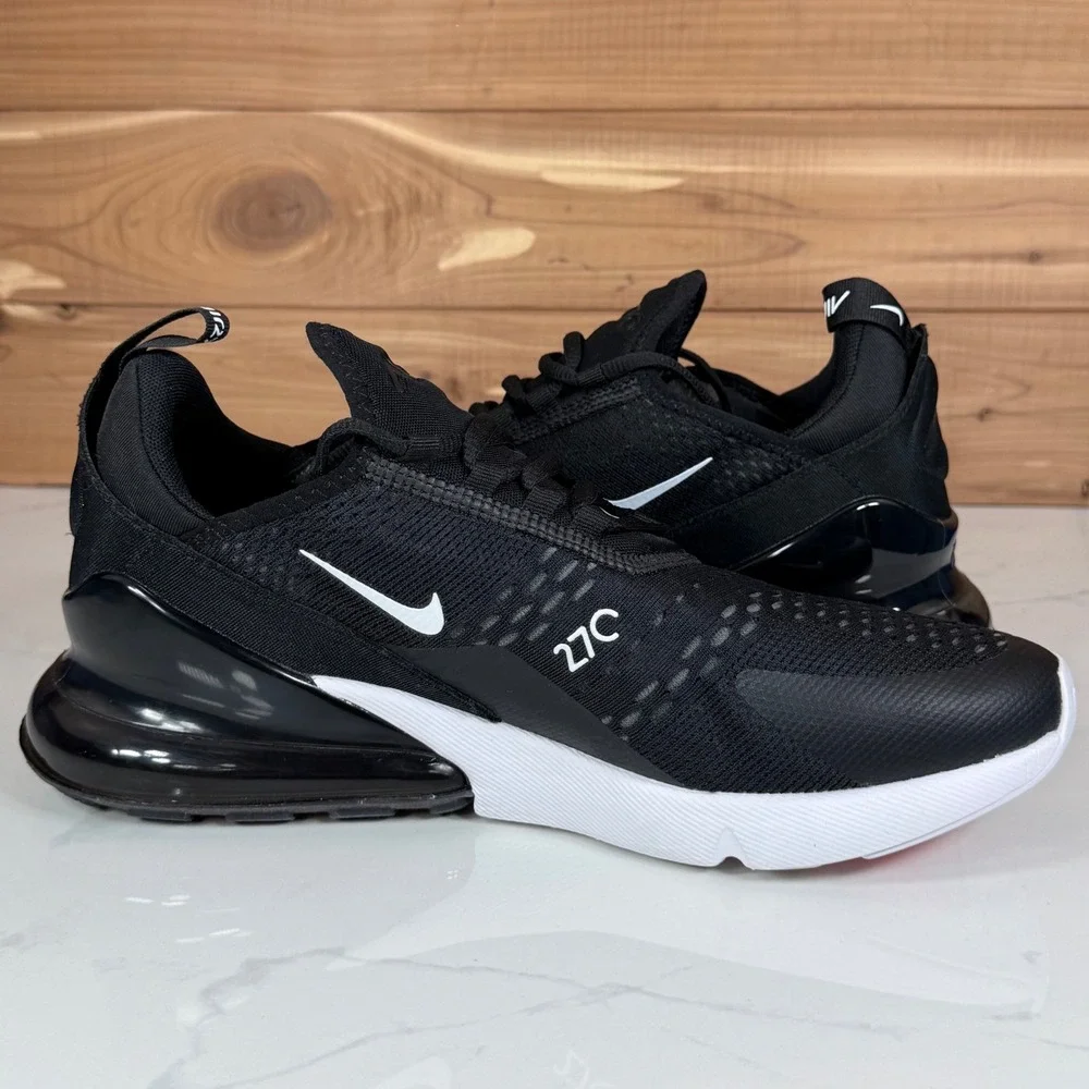 Nike Air Max 270 Black Anthracite White Mens Running Shoes AH8050-002 Size 10